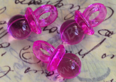 Подвеска Соска 02 3D 19,5*10*10мм фуксия прозрачная (акрил)