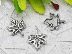 Подвеска Листик 02 кленовый 17*14*2,4мм античное серебро (литьё)