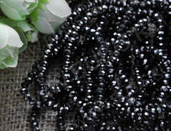 Бусина кристалл гранёный абакус 4,3*4*3,5мм т.серый непрозрачный (имитация Сваровски) (20шт.)