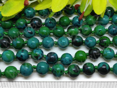(СКИДКИ!!!) Бусина округлая 8мм Хризоколла зелёно-голубая (камни) (10шт)