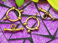 062 Тоггл средний округлый Морской 20*15мм и 18*8мм античное золото (литьё)