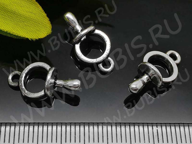 Подвеска Соска 02 3D Пустышка 17*9*6мм античное серебро (литьё)