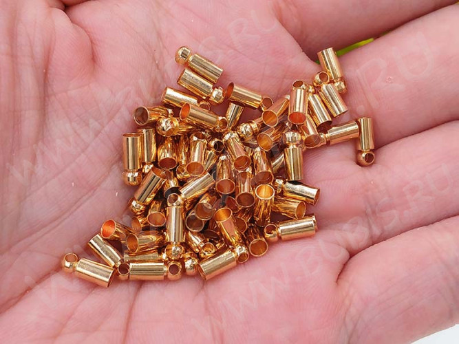 Концевик 073 8*3*3мм для шнура 2-2,4мм св.розовое золото (Brass) (10шт.)