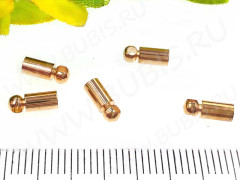 Концевик 073 8*3*3мм для шнура 2-2,4мм св.розовое золото (Brass) (10шт.)
