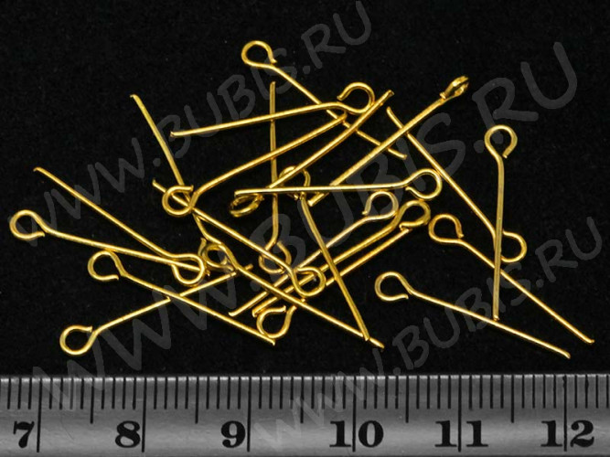 (КРУПНЫЙ ОПТ) Штифт с петлёй 20*0,7мм золотистый (Iron) (500г)