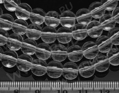 Бусина округлая 8мм прозрачная (стекло) (10шт.)