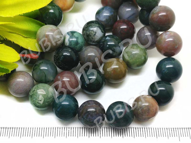 (СКИДКИ!!!) Бусина округлая 12мм Агат Индийский (камни) (10шт)