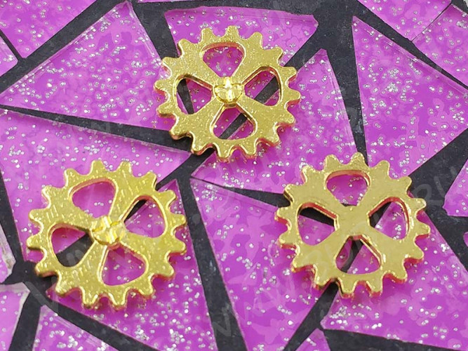 (СКИДКИ!!!) Шестерёнка 14 14*14*1,7мм золотистая (литьё) (Steampunk) (10шт.)