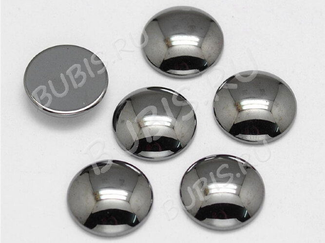 Кабошон каменный 109 Круг 12*12*3,6мм Гематит синт. (камни)