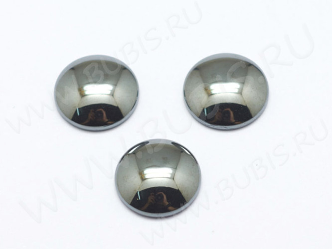 Кабошон каменный 109 Круг 12*12*3,6мм Гематит синт. (камни)