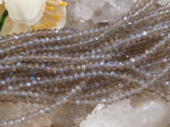 (СКИДКИ!!!) Бусина кристалл гранёный абакус 3*3*2мм раухтопаз с AB прозрачный (имитация Сваровски) (НИТЬ)