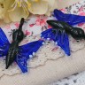 Кулон Бабочка 02 39-40*33-38мм сине-чёрная (Lampwork) Купить Кулон Бабочка 02 39-40*33-38мм сине-чёрная (Lampwork) с доставкой по России