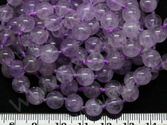 (ОПТ) Бусина округлая 8мм Аметист светлый натуральный (камни) (НИТЬ)