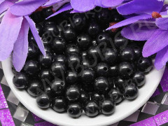 Бусина Округлая 23 Шар 8мм чёрный глянцевый непрозрачный (акрил) (10шт.)