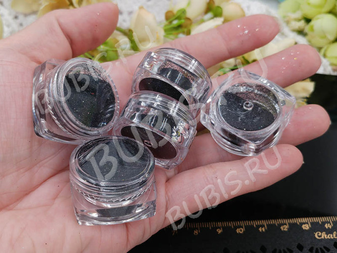 Наполнение для смолы и бутылочек 114 блёстки чёрные в контейнере (декор)
