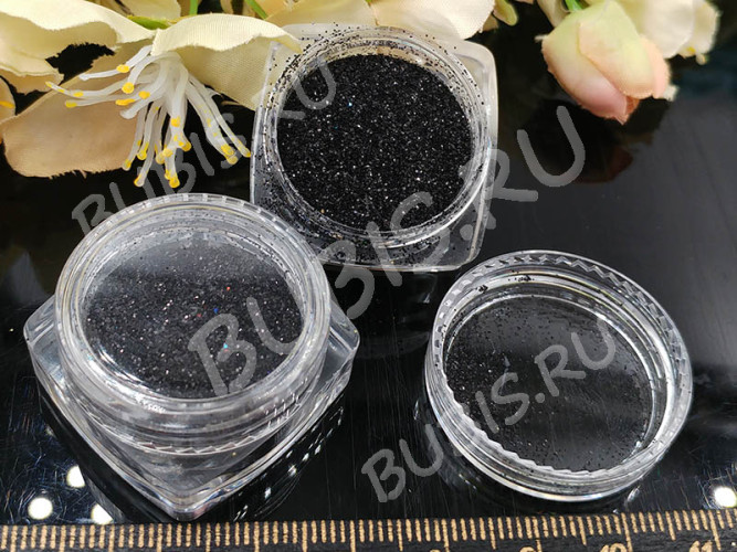 Наполнение для смолы и бутылочек 114 блёстки чёрные в контейнере (декор)