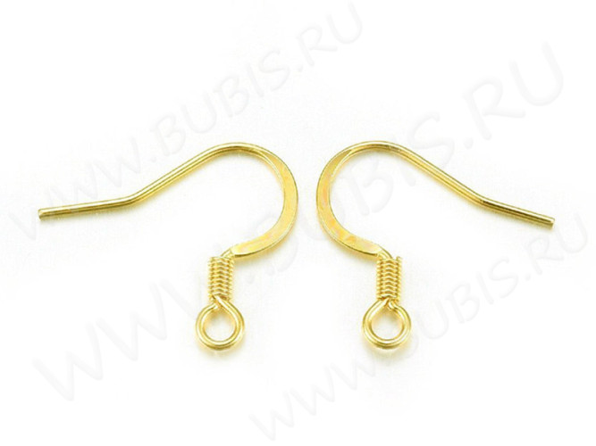 Швензы-крючки №096 19*15,5*0,7мм позолоченные Gold Plated 18K золотистые (Хирургическая Сталь) (1 пара)