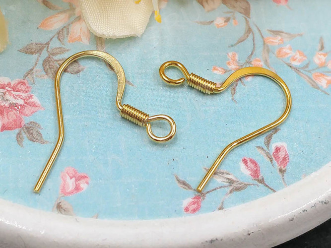 Швензы-крючки №096 19*15,5*0,7мм позолоченные Gold Plated 18K золотистые (Хирургическая Сталь) (1 пара)