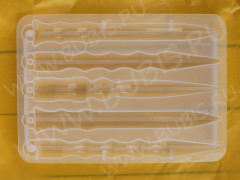 Молд 238 для эпоксидной смолы брелоки для самообороны 5 ножей палочки для волос (силикон)