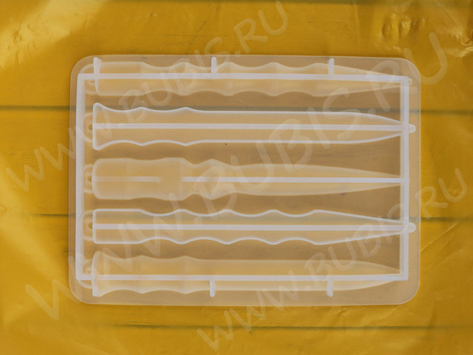 Молд 238 для эпоксидной смолы брелоки для самообороны 5 ножей палочки для волос (силикон)