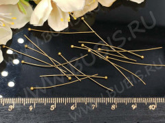 Штифт с ШАРИКОМ 35*0,5мм античная бронза светлая (Brass) (10шт.)