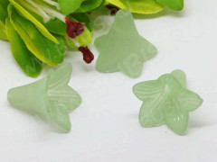 Бусина акрил Цветочек 66 воронка матовый 22,5*22*21мм бл.зелёный полупрозрачный (акрил)