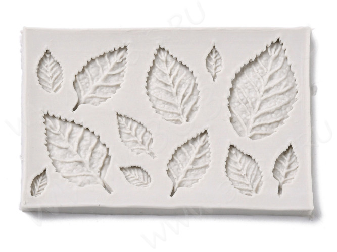 Молд 275 Листики 9,5*6*0,6см серый (силикон) (инструменты для моделирования)