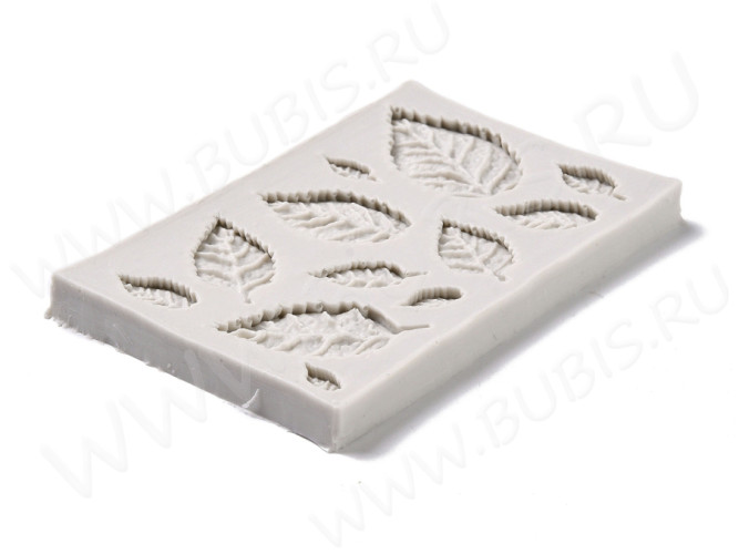 Молд 275 Листики 9,5*6*0,6см серый (силикон) (инструменты для моделирования)