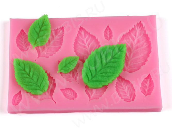 Молд 275 Листики 9,5*6*0,6см серый (силикон) (инструменты для моделирования)