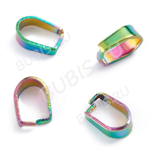 Держатель кулона 104-M простой 8*6*3мм мультиколор (Хирургическая сталь)