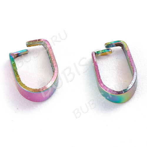 Держатель кулона 104-M простой 8*6*3мм мультиколор (Хирургическая сталь)