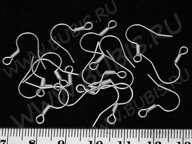 Швензы-крючки №003 без шарика 15*15мм серебристые (Iron) (20 пар)