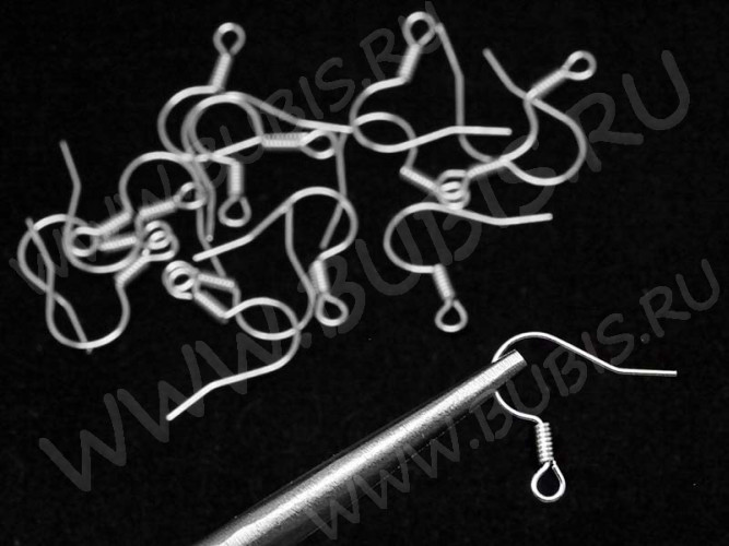 Швензы-крючки №003 без шарика 15*15мм серебристые (Iron) (20 пар)