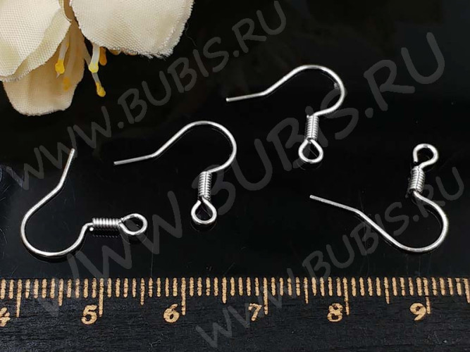 Швензы-крючки №003 без шарика 15*15мм серебристые (Iron) (20 пар)