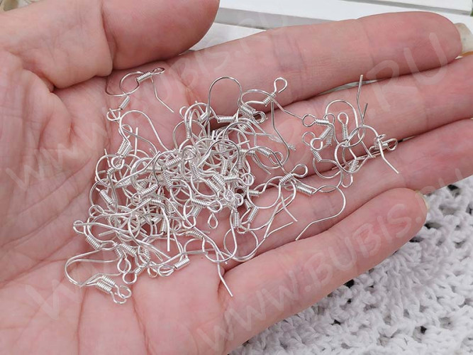 Швензы-крючки №003 без шарика 15*15мм серебристые (Iron) (20 пар)