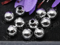 Бусина Округлая 42 10мм серебристая (пластик) (10шт.)