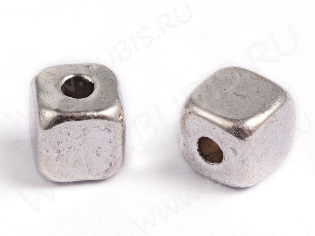 Бусина 103 Кубик маленький 4*4*4мм античное серебро (литьё) (10шт.)