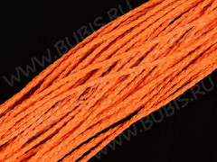Шнур кожаный 05 кожзам плетёный круглый 3мм оранжевый НЕОН (1м)