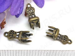 Подвеска Стул 04 3D ажурный 20*8*6мм античная бронза (литьё)