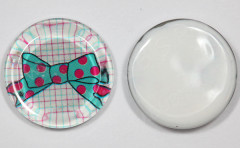 Кабошон стеклянный 15 Круг 22*22*6мм рисунок 02 (стекло)