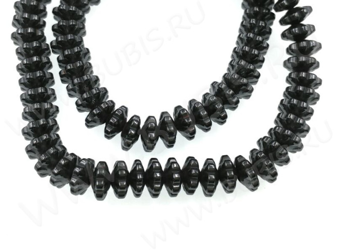 (СКИДКИ!!!) Бусина каменная Рондель 15 8*8*4мм Гематит (камни) (10шт.)