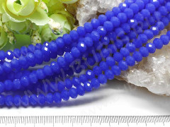(ОПТ) Бусина Абакус гранёный 6*6*4,5мм Хрусталь синий полупрозрачный (имитация Сваровски) (100шт.)