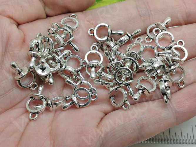 (СКИДКИ!!!) Подвеска Соска 02 3D Пустышка 17*9*6мм античное серебро (литьё) (10шт.)