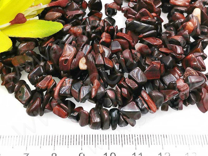 Крошка (галтовка) каменная 166 5-9мм Бычий глаз натуральный (камни) (нить 43-45см)