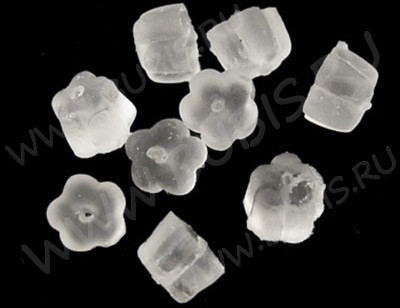 Зажимы для пуссет(гвоздиков) и швенз №16 прорезиненные крепёжки (02) 4*4*2,5мм полупрозрачные матовые (ок.100шт.)