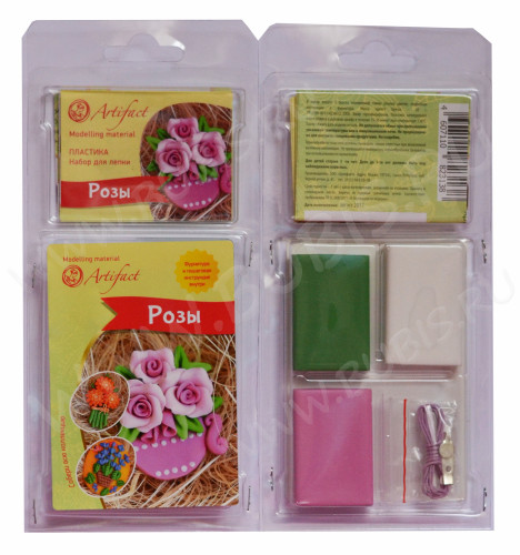Набор полимерной глины Артефакт 7503-55-52 Розы Коллекция Цветы с фурнитурой и инструкцией