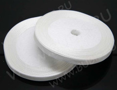 Атласная лента 03 6мм белая (ленточки) (1 катушка)