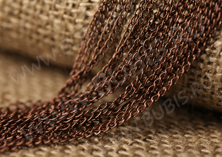 Цепочка I002 простая кручёная звено 3,5*2мм античная медь (Iron) (50см)