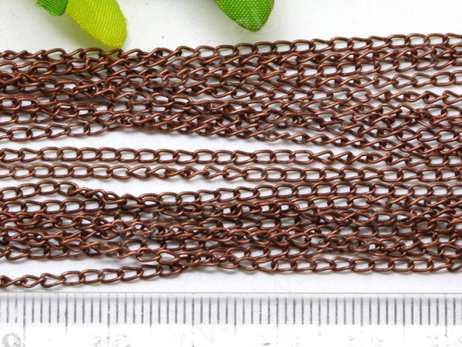 Цепочка I002 простая кручёная звено 3,5*2мм античная медь (Iron) (50см)