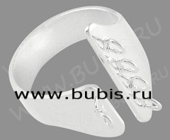 Основа (заготовка) для кольца 018 18мм Вычурная 5 колец серебристая (Brass)